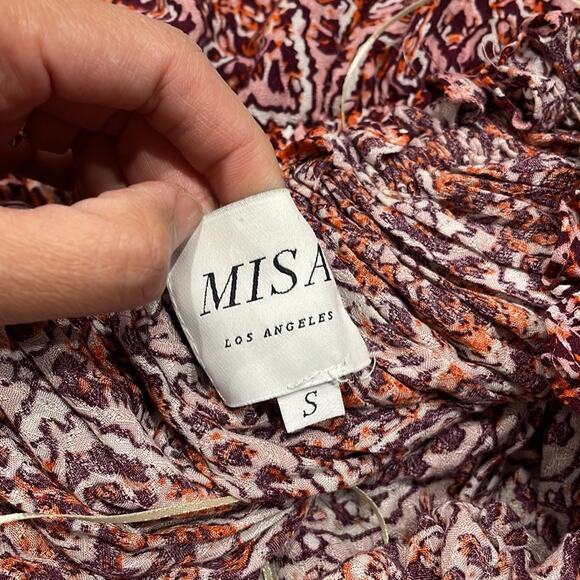 Misa Los Angeles Floral Off Shoulder Mid Length Dress RARE Find - Picture 3 of 8